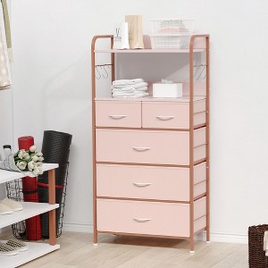 White Bedroom Closet Entryway Chest 5Drawer Dresser Storage Tower Organizer Rack