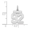 Black Bow Jewelry Sterling Silver, Athletic Collection, Small Polished Number 92 Pendant - 2 of 3