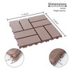 44 Pack Plastic Interlocking Deck Tiles, 12"x12" Waterproof Outdoor Floor All Weather Use for Poolside Balcony Backyard, Brown - 2 of 4