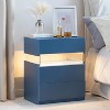 NicBex LED Nightstands 3 Drawer Dresser,End Table with Acrylic Board for Bedroom,Living Room - 2 of 4