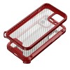 Reiko Shockproof PC Bumper Case with Carbon Fiber Pattern in Red for iPhone 12 Mini - 2 of 4