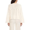 Lands' End Women's Cotton Boucle Pointelle Notch Neck Sweater - 2 of 4