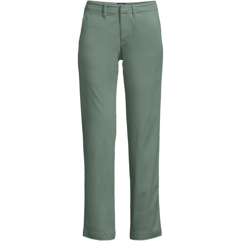 Lands' End Women's Mid Rise Classic Straight Leg Chino Ankle Pants, 3 of 5