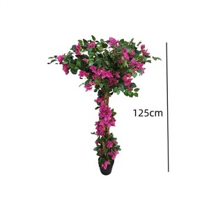 Bougainvillea Artificial Tree With Flowers And Leaves, Lightweight Artificial Tree In Pot Home Decor For Indoor Outdoor Home Office Living Room - 1 of 4