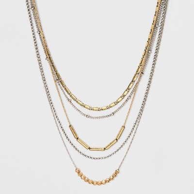 Multi Layer Mixed Chain Necklace - Universal Thread™