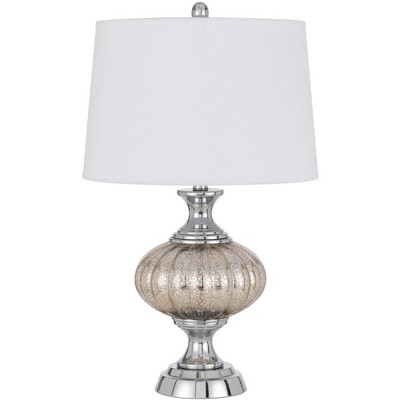 Cal Lighting Ossona metal/glass table lamp with hardback taper drum shade