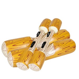 Swimline 4-pc Inflatable Log Flume Swimming Pool Jousting Set - Brown/White - 1 of 3