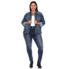 Women's Plus Size Classic Denim Jacket - White Mark - 4 of 4