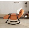 Upholstered Folding Lounge Rocking Chair with Adjustable High Back, Footrest, Side Pockets, and Thick Cushion for Living Room - 3 of 4