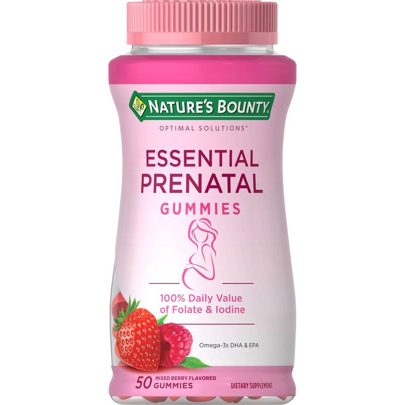 Nature&#39;s Bounty Optimal Solutions Prenatal Gummies - Strawberry - 50ct, 1 of 7