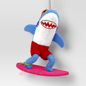 Christmas Felted Wool Shark with Surf Board Ornament - Wondershop™ - 1 of 3