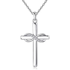 925 Sterling Silver Cross Necklace for Women Infinity Necklace - 1 of 4
