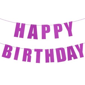 Unique Bargains Party Decoration Sign Birthday Banner with Pennant Flags 16 Feet Rope - 1 of 4