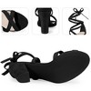 BLISSFUL STEP Women's Strappy Lace Up Open Toe Block Heel Sandals - 3 of 3