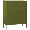 vidaXL Chest of Drawers Olive Green 31.5Inchx13.8Inchx40Inch Steel - 2 of 4