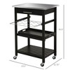 NicBex Mobile Kitchen Island Cart Morden Kitchen Carts on Wheels with Storage, Storage Shelves and Stainless Steel Tabletop for Kitchen, Black - 2 of 4