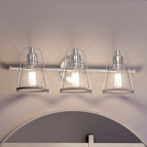 Urban Ambiance Luxury Coastal Bath Light 8.25''H x 24''W,  Brushed Nickel Finish,  Kempsey Collection, UHP4072 - 1 of 4