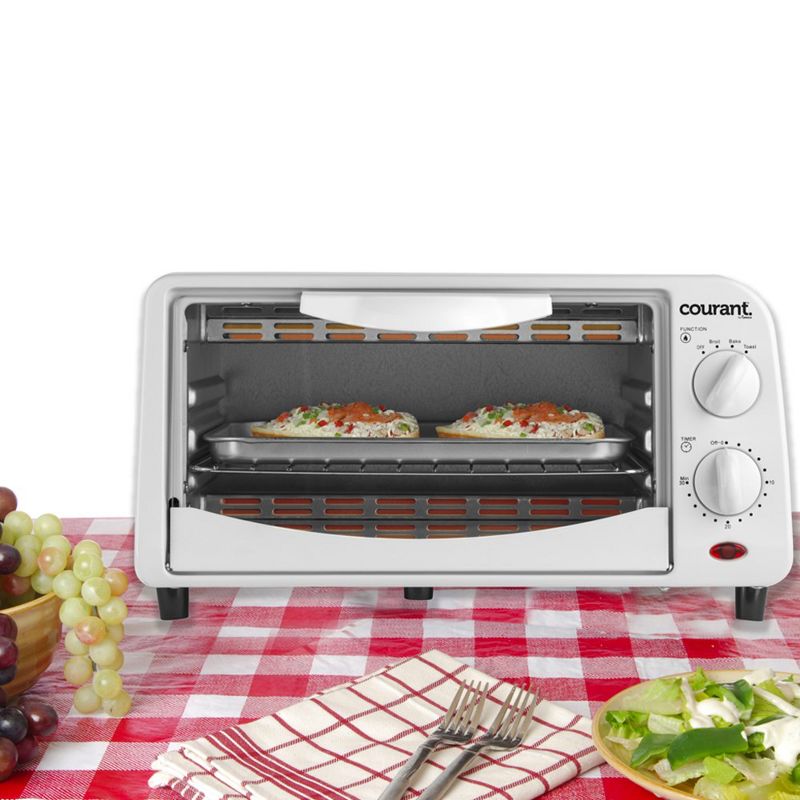 Courant 4-Slice Oven with Toast, Broil & Bake Functions, White, 4 of 5