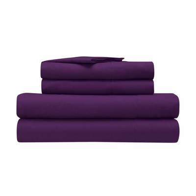Serta King Simply Clean Sheet Set Purple
