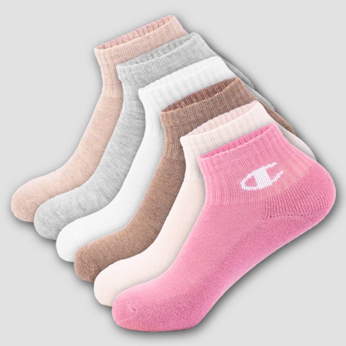 Champion Girls' 6pk Ankle Socks - Tan
