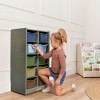 ECR4Kids 10 Cubby Mobile Tray Cabinet with 10 Scoop Front Storage Bins, 5x2, Grey Wash - 4 of 4