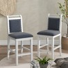 Anybear 3pc Wood Counter Height Drop Leaf Dining Table Set with 2 Upholstered Dining Chair - 4 of 4