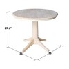 International Concepts 36" Round Top Pedestal Table - 34.9"H - 4 of 4