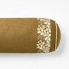 Olive Leaf Embroidered Bolster with Piping - 7 x 18" - Threshold designed with Studio McGee - 2 of 3
