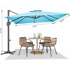 10FT Cantilever Umbrella With Base, Square Single Top Outdoor Umbrella With 360-Degree Rotation, Offset Patio Umbrella for Backyard, Deck, Pool - 2 of 4