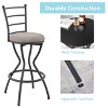 Round Bar Table and Chairs Set of 3,Modern Cocktail Table with 2 Stool, Tall Pub Table and Chairs for Kitchen, Breakfast Room, Bistro - 3 of 4