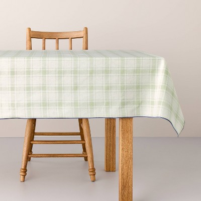 84"x60" Plaid Fabric Tablecloth Green/Sour Cream - Hearth & Hand™ with Magnolia