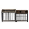 NicBex 37.91Inch Dog Crate Furniture Heavy Duty Dog Crate with Open Storage Shelf,Decorative Dog Cage Table with Lockable Wheels,Indoor Use,Brown - 2 of 4