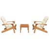vidaXL Garden Lounge Set Brown Solid Acacia wood Standard Foldable - White 2x bench + Table - 3 of 4