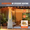 VEVOR Patio Heater for Outdoor Use, 48000BTU Pyramid Propane Heater w/Wheels, Quartz Glass Tube Outdoor Patio Flame Heater for Patio,Silver - 3 of 4