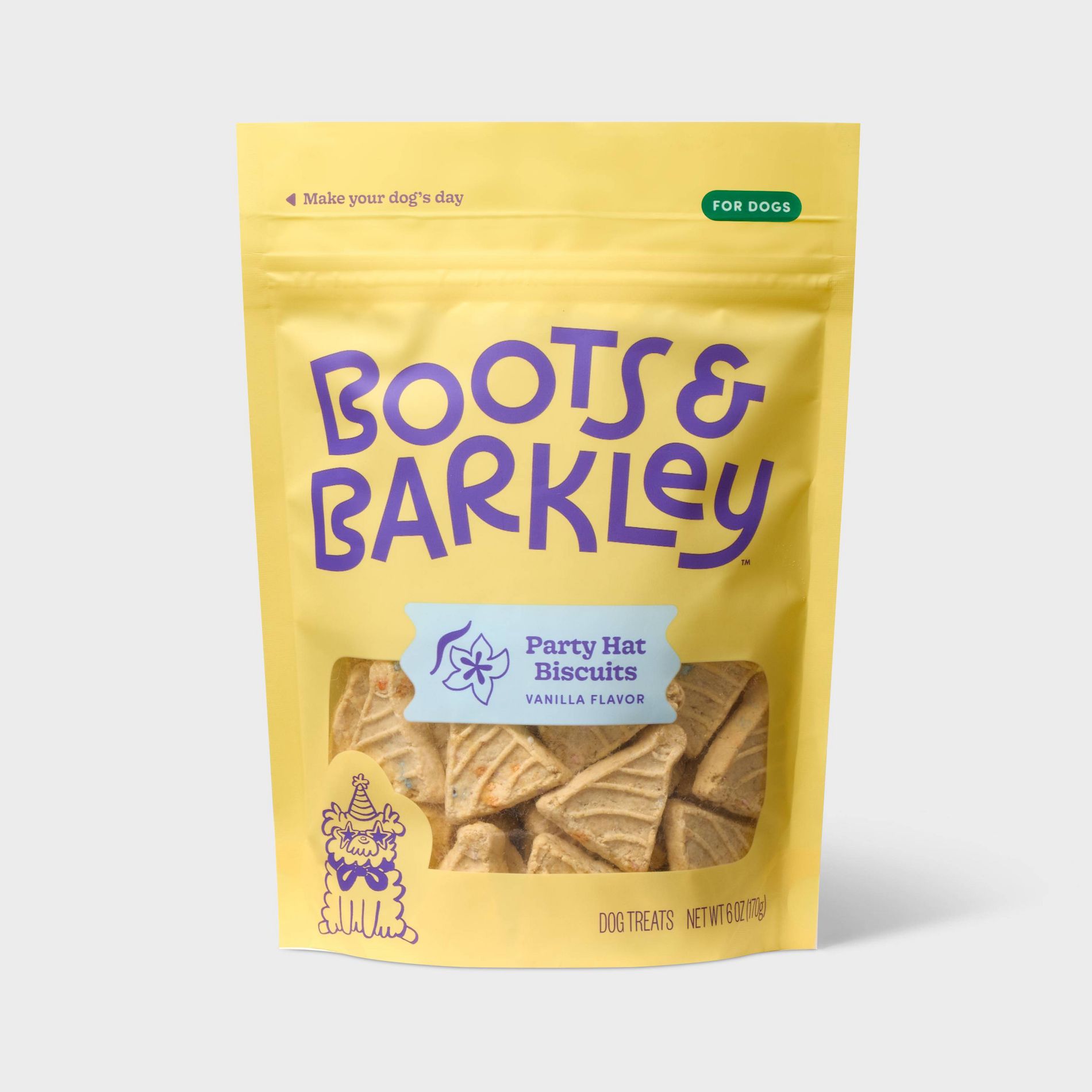 Party Hat Birthday Vanilla Flavor Crunchy Dog Treat Biscuits - Boots & Barkley™ 6oz