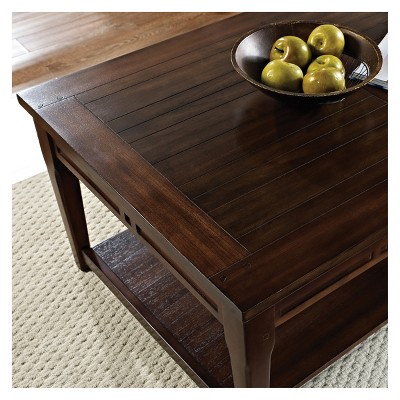 Transitional Walnut Wood Rectangular Lift-Top Coffee Table with Storage