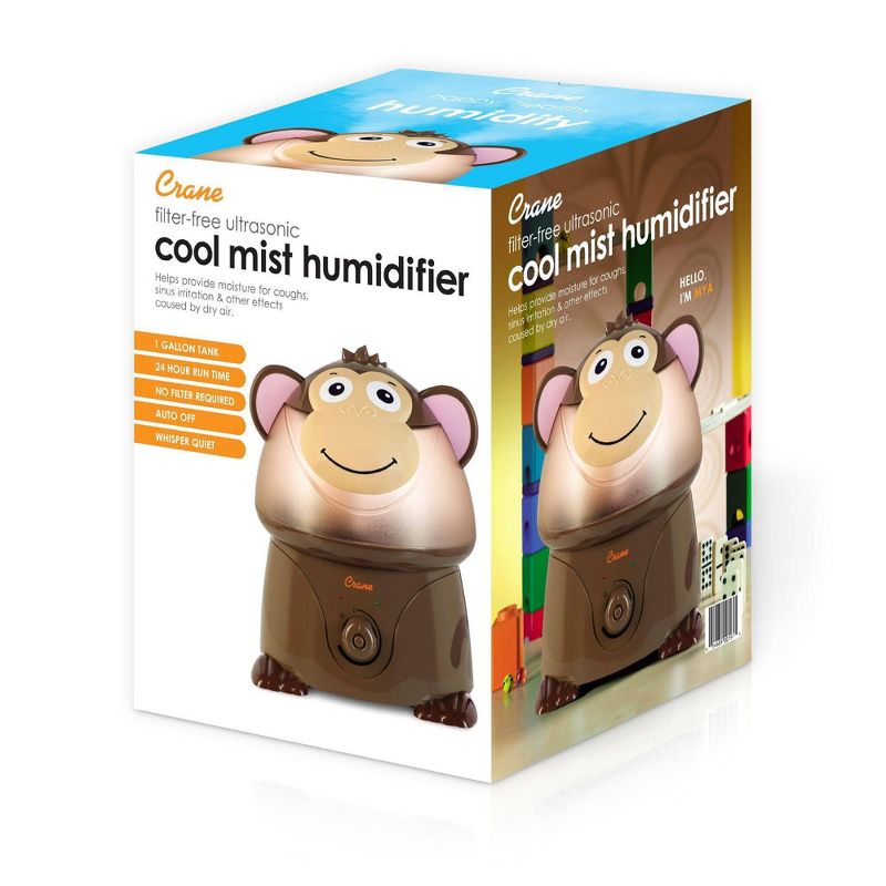 Crane Adorable Monkey Ultrasonic Cool Mist Humidifier - 1gal, 3 of 8