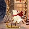 VINGLI 2.8FT Lighted Sleigh Polar Bear Christmas Outdoor Decorations, Christmas Yard Decorations with 104 Prelit LED, Plug-in - 2 of 4
