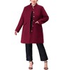 Agnes Orinda Women's Plus Size Elegant Mid-Length Stand Collar Back Split Winter Single Breasted Overcoats - 2 of 4