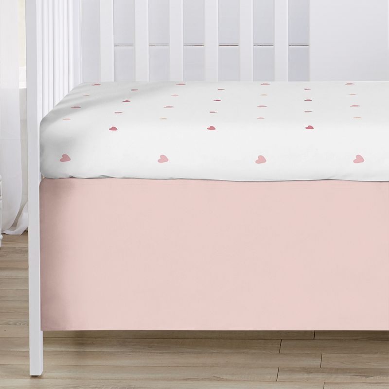 Sweet Jojo Designs Girl Baby Crib Bedding Set - Boho Rainbow and Hearts Pink Ivory 3pc, 5 of 7