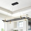 LLHZSY Double Layer Rectangular LED Chandelier 17 1/2" Wide Modern Light Fixture For Kitchen Island Dining Room - 2 of 4