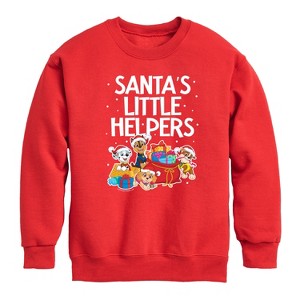 Boys' - Paw Patrol - Santas Little Helpers Graphic Long Sleeve Fleece Sweatshirt - 1 of 4