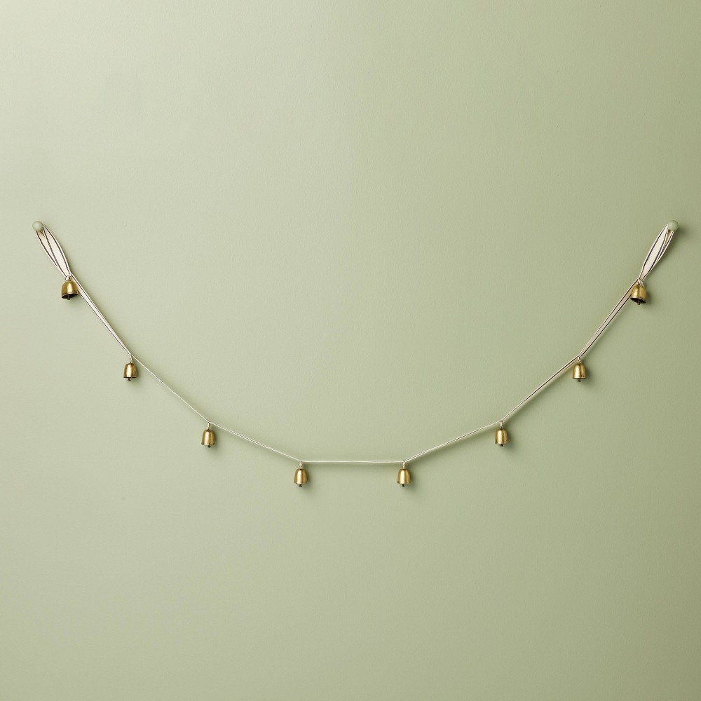 5' Decorative Metal Bell Christmas Garland Antique Brass - Hearth & Hand™ with Magnolia