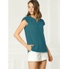 INSPIRE CHIC Women's Work Business Casual Plain Cap Sleeve Blouse - 4 of 4