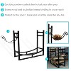 Sunnydaze Indoor/Outdoor Steel Fire Pit or Fireplace Firewood Log Rack Holder with Kindling Storage Space - 33" - 2 of 4