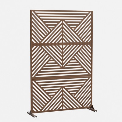 Lirago Brown 72 in. Galvanized Metal Outdoor Privacy Screens Garden Outdoor Fence