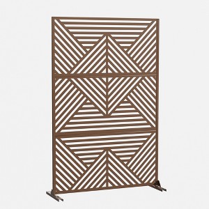 Lirago Brown 72 in. Galvanized Metal Outdoor Privacy Screens Garden Outdoor Fence - 1 of 4