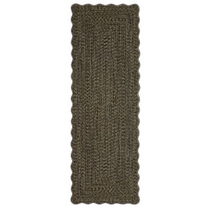 Modern Solid Scalloped Rugs for Living Room, Washable Non Slip Ultra Thin Soft Bedroom Rugs, Indoor Low Pile Large Carpet for Nursery Room - 1 of 4