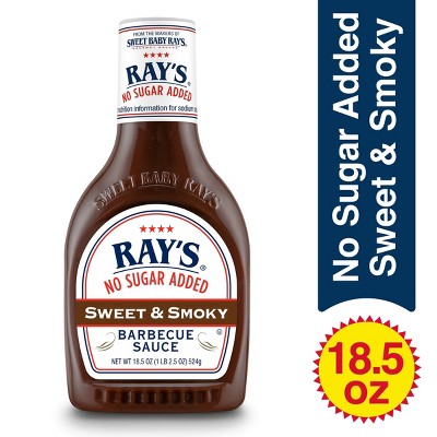 Ray's No Sugar Added Sweet & Smoky Barbecue Sauce 18.5 oz-Pack of 5