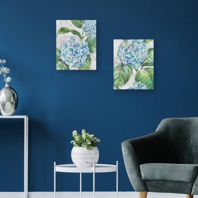 Set of 2 Hydrangea Portraits Canvas Art Prints